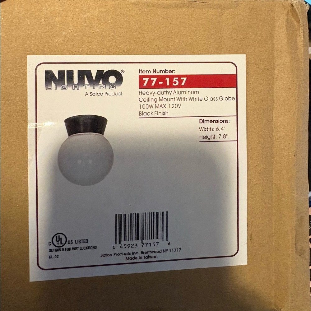 Nuvo Lighting Ceiling Mount with White Glass Globe